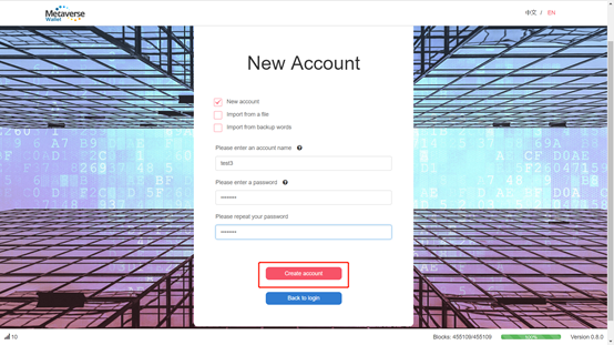 Create account